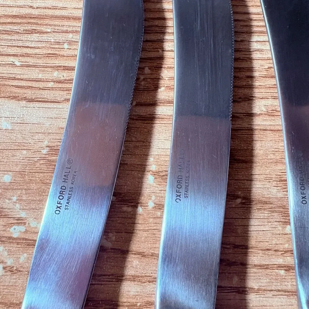 4 Korea Dinner Butter Knife Pistol Grip Hollow Handle 9